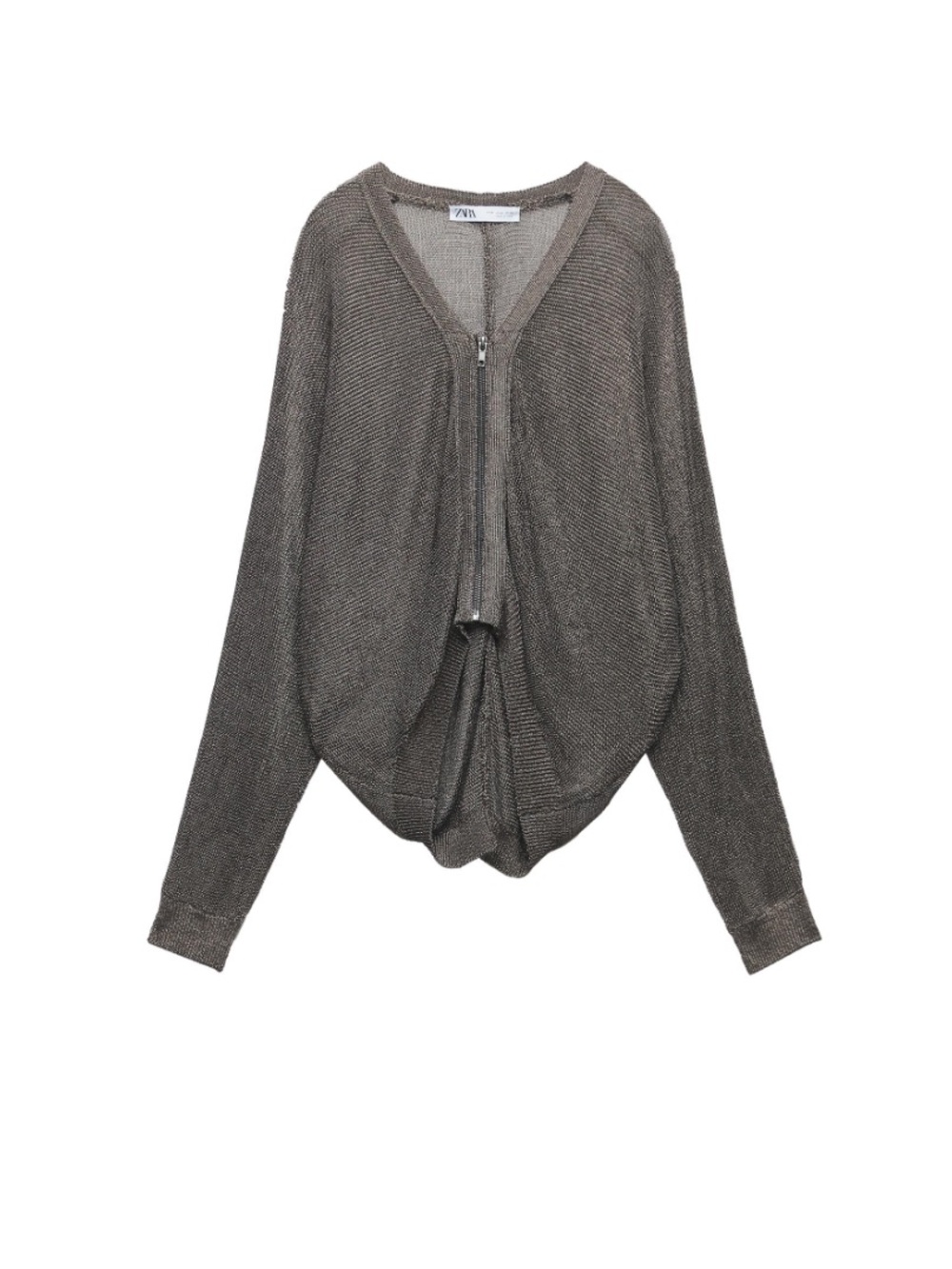 Zara Metallic Mesh Knit Bomber Cardigan|
Size S - Picture 6 of 8